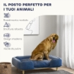 DIVANO LETTINO PER CANI GRANDI FINO 30 KG DA INTERNO CON CUSCINO RIMOVIBILE 96X66X24 CM BLU