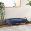 DIVANO LETTINO PER CANI GRANDI FINO 30 KG DA INTERNO CON CUSCINO RIMOVIBILE 96X66X24 CM BLU