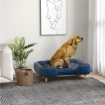 DIVANO LETTINO PER CANI GRANDI FINO 30 KG DA INTERNO CON CUSCINO RIMOVIBILE 96X66X24 CM BLU