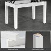 SGABELLO PIANOFORTE REGOLABILE CON VANO PORTAOGGETTI E SEDUTA IMBOTTITA, 54.5X33X48-58 CM, BIANCO