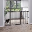 CANCELLETTO PER CANI TAGLIA MEDIA A 3 PANNELLI CON DOPPIO SISTEMA DI BLOCCO, 206X90CM, NERO