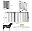 CANCELLETTO PER CANI TAGLIA MEDIA A 3 PANNELLI CON DOPPIO SISTEMA DI BLOCCO, 206X90CM, NERO