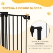 CANCELLETTO PER CANI TAGLIA MEDIA A 3 PANNELLI CON DOPPIO SISTEMA DI BLOCCO, 206X90CM, NERO