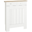 COPRITERMOSIFONE A DOGHE ANTIRIBALTAMENTO CON CASSETTO, IN LEGNO, 78X19X97 CM, BIANCO
