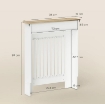 COPRITERMOSIFONE A DOGHE ANTIRIBALTAMENTO CON CASSETTO, IN LEGNO, 78X19X97 CM, BIANCO