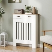 COPRITERMOSIFONE A DOGHE ANTIRIBALTAMENTO CON CASSETTO, IN LEGNO, 78X19X97 CM, BIANCO