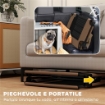 LETTO PER CANI GRANDI PIEGHEVOLE CON TESSUTO A RETE DA INTERNO ED ESTERNO, 107X61X20 CM, MARRONE