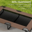 LETTO PER CANI GRANDI PIEGHEVOLE CON TESSUTO A RETE DA INTERNO ED ESTERNO, 107X61X20 CM, MARRONE