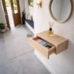 MENSOLA CON CASSETTO COLORE ROVERE SBIANCATO DA PARETE SISTEMA REGGIMENSOLA A SCOMPARSA 40 X 24 X 10 CM