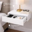 MENSOLA CON CASSETTO DA PARETE SISTEMA REGGIMENSOLA A SCOMPARSA COLORE BIANCO IN LEGNO MDF 40X24X10 CM