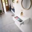 MENSOLA CON CASSETTO DA PARETE SISTEMA REGGIMENSOLA A SCOMPARSA COLORE BIANCO IN LEGNO MDF 40X24X10 CM