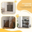 CANCELLETTO PER CANI ESTENSIBILE CON 2 BLOCCHI E CHIUSURA AUTOMATICA IN METALLO E PLASTICA 74-87X78 CM NERO