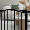 CANCELLETTO PER CANI ESTENSIBILE CON 2 BLOCCHI E CHIUSURA AUTOMATICA IN METALLO E PLASTICA 74-87X78 CM NERO