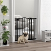CANCELLETTO PER CANI ESTENSIBILE CON 2 BLOCCHI E CHIUSURA AUTOMATICA IN METALLO E PLASTICA 74-87X78 CM NERO