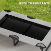 LETTO PER CANI GRANDI PIEGHEVOLE CON TESSUTO A RETE DA INTERNO ED ESTERNO, 107X61X20 CM, GRIGIO CHIARO