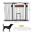 CANCELLETTO PER CANI DI TAGLIA MEDIA E PICCOLA CON CHIUSURA AUTOMATICA, 74-105X76.2 CM, NERO