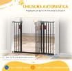 CANCELLETTO PER CANI DI TAGLIA MEDIA E PICCOLA CON CHIUSURA AUTOMATICA, 74-105X76.2 CM, NERO