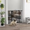 CANCELLINO PER CANI ESTENSIBILE SENZA VITI REGOLABILE DA 74-100 CM ALTO 78 CM IN METALLO, NERO