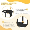 CANCELLINO PER CANI ESTENSIBILE SENZA VITI REGOLABILE DA 74-100 CM ALTO 78 CM IN METALLO, NERO