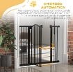 CANCELLINO PER CANI ESTENSIBILE SENZA VITI REGOLABILE DA 74-100 CM ALTO 78 CM IN METALLO, NERO
