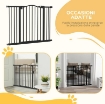 CANCELLINO PER CANI ESTENSIBILE SENZA VITI REGOLABILE DA 74-100 CM ALTO 78 CM IN METALLO, NERO