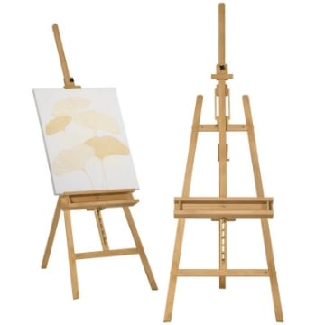 CAVALLETTO PER PITTURA PIEGHEVOLE IN FAGGIO CON ALTEZZA E ANGOLAZIONE REGOLABILE, 65X110X180-235 CM