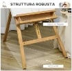 CAVALLETTO PER PITTURA PIEGHEVOLE IN FAGGIO CON ALTEZZA E ANGOLAZIONE REGOLABILE, 65X110X180-235 CM