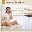PANCA CONTENITORE DA 65L IN TESSUTO TEDDY E GAMBE IN LEGNO, 120X42X45 CM, BEIGE