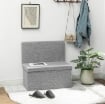 PANCA CONTENITORE PIEGHEVOLE CON SCHIENALE E VANO DA 77L, RIVESTIMENTO IN TESSUTO, 76X50X73 CM, GRIGIO