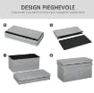 PANCA CONTENITORE PIEGHEVOLE CON SCHIENALE E VANO DA 77L, RIVESTIMENTO IN TESSUTO, 76X50X73 CM, GRIGIO