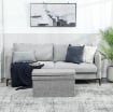 PANCA CONTENITORE PIEGHEVOLE CON SCHIENALE E VANO DA 77L, RIVESTIMENTO IN TESSUTO, 76X50X73 CM, GRIGIO