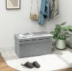 PANCA CONTENITORE PIEGHEVOLE CON SCHIENALE E VANO DA 77L, RIVESTIMENTO IN TESSUTO, 76X50X73 CM, GRIGIO