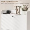 MOBILE SCARPIERA SLIM CON 2 CASSETTI A RIBALTA E RIPIANI REGOLABILI, IN LEGNO E METALLO, 80X24X101 CM, BIANCO