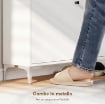 MOBILE SCARPIERA SLIM CON 2 CASSETTI A RIBALTA E RIPIANI REGOLABILI, IN LEGNO E METALLO, 80X24X101 CM, BIANCO