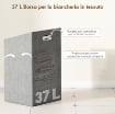 Mobile Bagno a Doghe con Cesto Portabiancheria e Armadietto, in Bamb¨ e Poliestere, 40x30x95 cm, Grigio e Legno