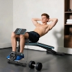 PANCA MULTIFUNZIONE PIEGHEVOLE CON SCHIENALE REGOLABILE A 7 LIVELLI, CON FUNZIONE LEG EXTENSION, CUSCINETTO ED ELASTICI, BLU