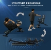 PANCA MULTIFUNZIONE PIEGHEVOLE CON SCHIENALE REGOLABILE A 7 LIVELLI, CON FUNZIONE LEG EXTENSION, CUSCINETTO ED ELASTICI, BLU