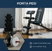 PANCA MULTIFUNZIONE PIEGHEVOLE CON SCHIENALE REGOLABILE A 7 LIVELLI, CON FUNZIONE LEG EXTENSION, CUSCINETTO ED ELASTICI, BLU