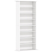 SCAFFALE PORTA CD CON 6 RIPIANI REGOLABILI, CAPACITÀ DI 360 CD/185 DVD, 58X24X124.5 CM, BIANCO