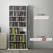 SCAFFALE PORTA CD CON 6 RIPIANI REGOLABILI, CAPACITÀ DI 360 CD/185 DVD, 58X24X124.5 CM, BIANCO