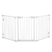 CANCELLETTO PER CANI CON CHIUSURA AUTOMATICA E SISTEMA DI BLOCCO, IN METALLO E PLASTICA, 180X74.5 CM, BIANCO