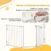 CANCELLETTO PER CANI CON CHIUSURA AUTOMATICA E SISTEMA DI BLOCCO, IN METALLO E PLASTICA, 180X74.5 CM, BIANCO