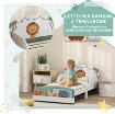LETTO PER BAMBINI 3-8 ANNI BASSO IN LEGNO CON SPAZIO CONTENITORE E SPONDE LATERALI, 150X77X60 CM, VERDE