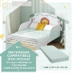LETTO PER BAMBINI 3-8 ANNI BASSO IN LEGNO CON SPAZIO CONTENITORE E SPONDE LATERALI, 150X77X60 CM, VERDE