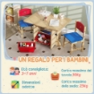 SET TAVOLO E SEDIE PER BAMBINI 3-7 ANNI CON 2 SEDIE E TAVOLO CON 4 CONTENITORI IN LEGNO E PP COLOR LEGNO