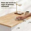 CREDENZA BASSA CON ARMADIETTO 2 ANTE, RIPIANI REGOLABILI E 2 CASSETTI, BIANCO E LEGNO