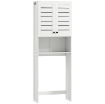 MOBILE SOPRA WC CON ARMADIETTO A 2 ANTE E RIPIANO APERTO, IN LEGNO BIANCO, 67X31.5X190 CM