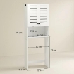 MOBILE SOPRA WC CON ARMADIETTO A 2 ANTE E RIPIANO APERTO, IN LEGNO BIANCO, 67X31.5X190 CM