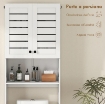 MOBILE SOPRA WC CON ARMADIETTO A 2 ANTE E RIPIANO APERTO, IN LEGNO BIANCO, 67X31.5X190 CM
