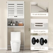 MOBILE SOPRA WC CON ARMADIETTO A 2 ANTE E RIPIANO APERTO, IN LEGNO BIANCO, 67X31.5X190 CM